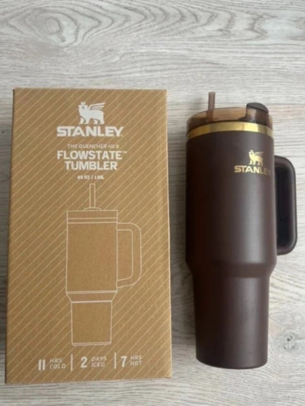Stanley Chocolate Gold Quencher 40 oz Tumbler FlowState H2.0 – Factory Sealed